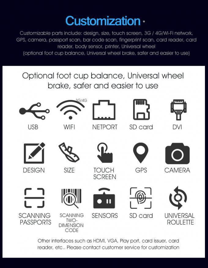 Máquina simbólica do número do distribuidor do bilhete do sistema da fila do tela táctil de um IR de 19 polegadas 2