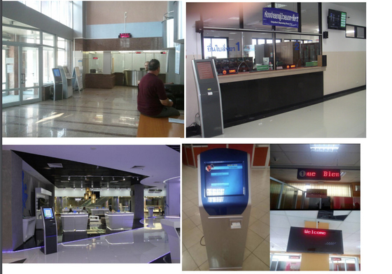 Sistema de gestão de filas do quiosque do distribuidor de bilhetes de token com ecrã LED